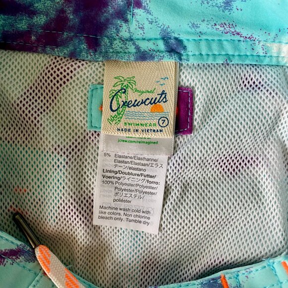 J. Crew Crewcuts Slim Fit Tie Dye Swim Trunks Size 7 - Picture 7 of 13